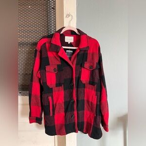 Lucky Brand Red & Black Plaid Jacket